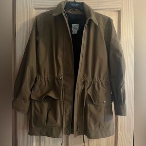 Travelsmith Womens Brown full Zippered Jacket with Hood Size Small Petite